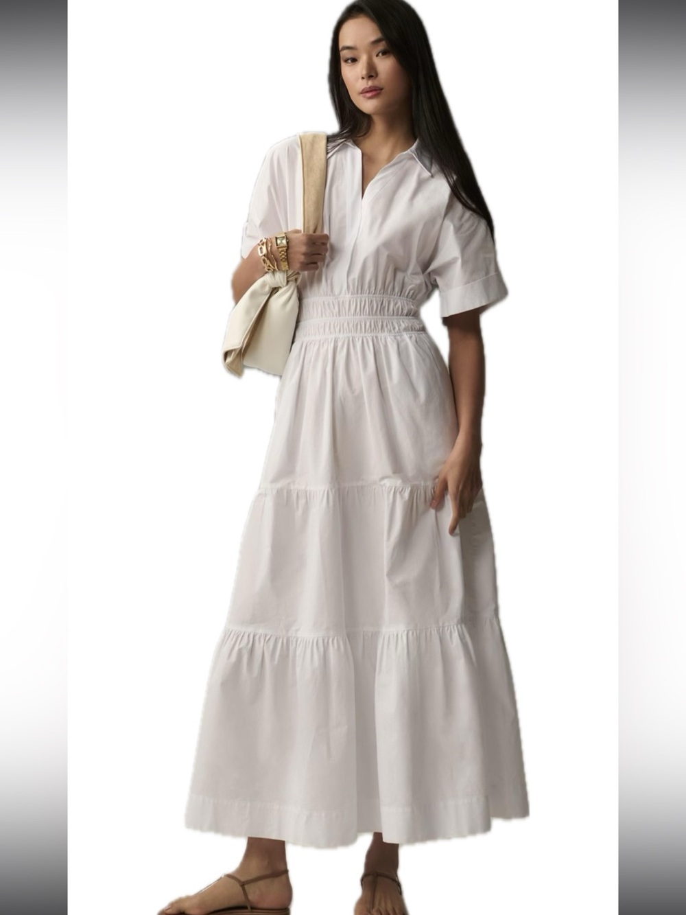 Anthropologie The Somerset Maxi Dress in White, XS
